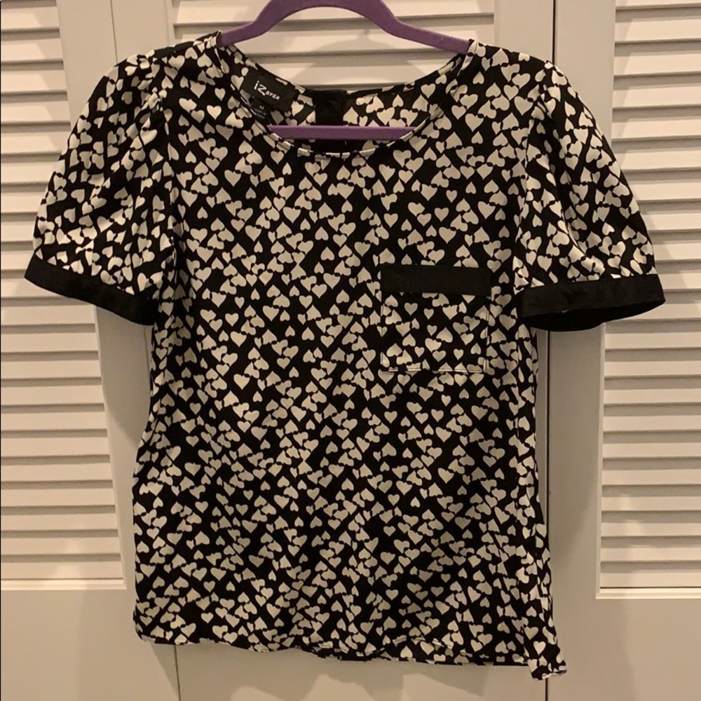 Black and White Heart Blouse